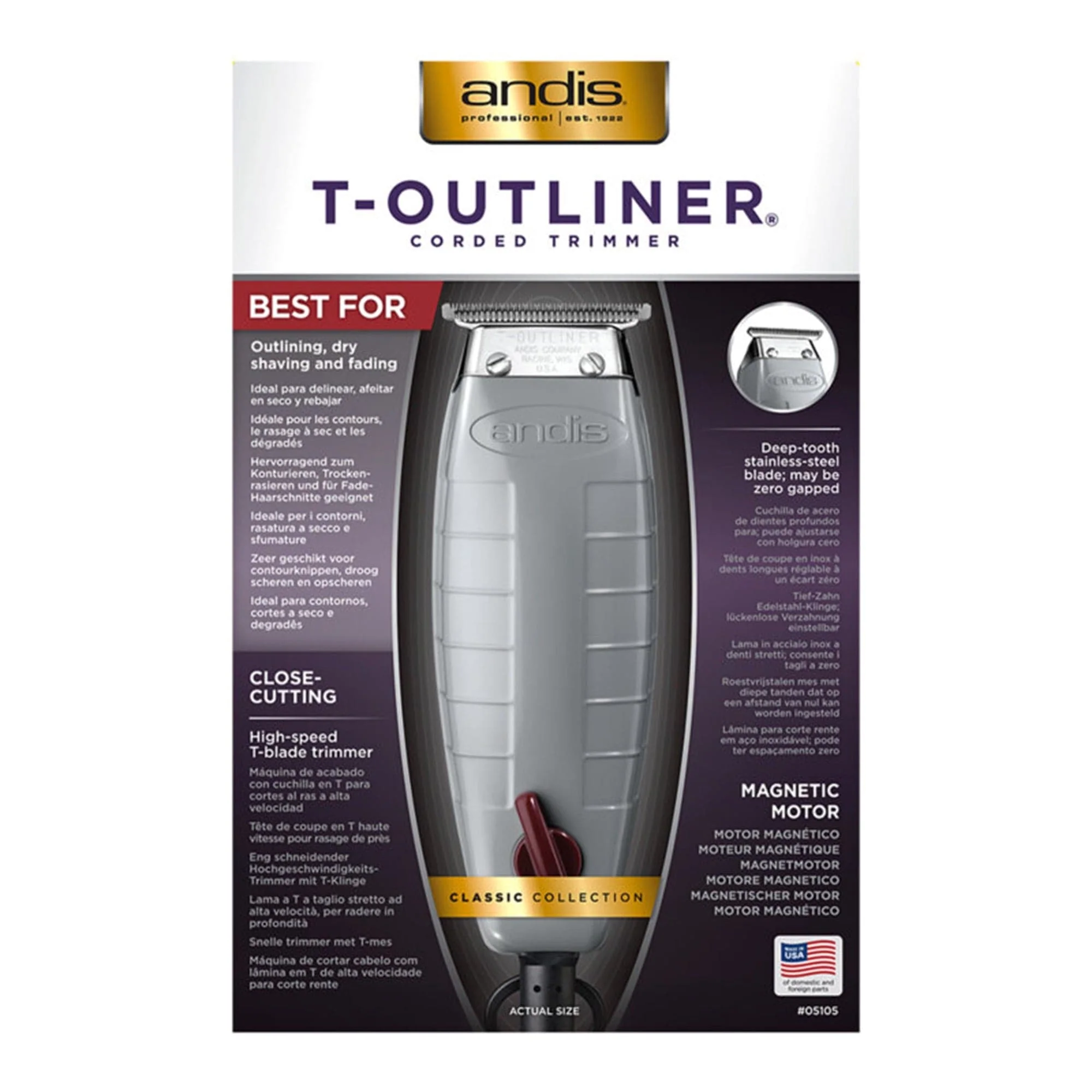 Andis - T-Outliner Corded Trimmer with GTX Blade G-1 05105 - Image 5
