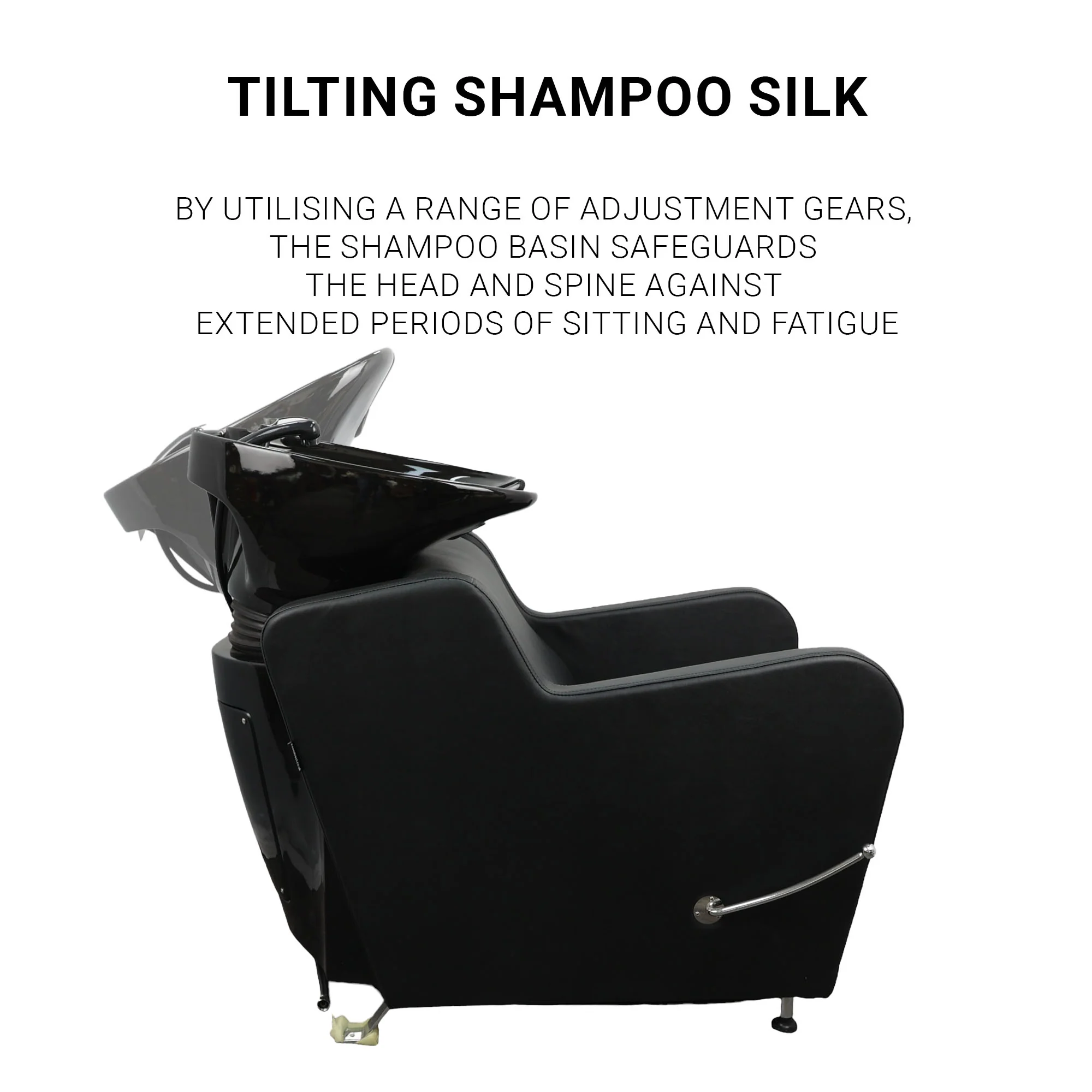 Backwash Chair - Ergonomic Luxury Basin Adjustable Chair Black - Image 6