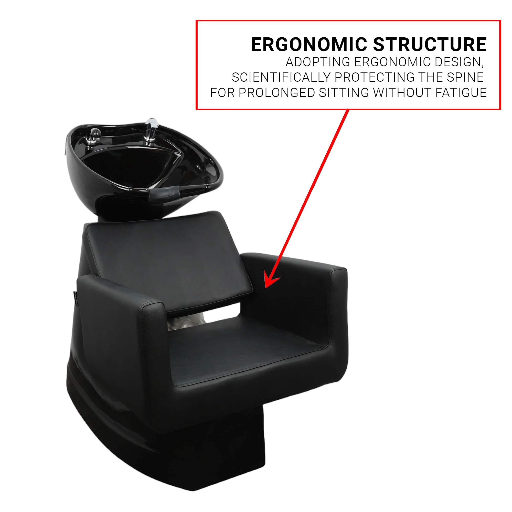Backwash Chair - Sleek Comfort Basin Adjustable Chair Black - Image 4