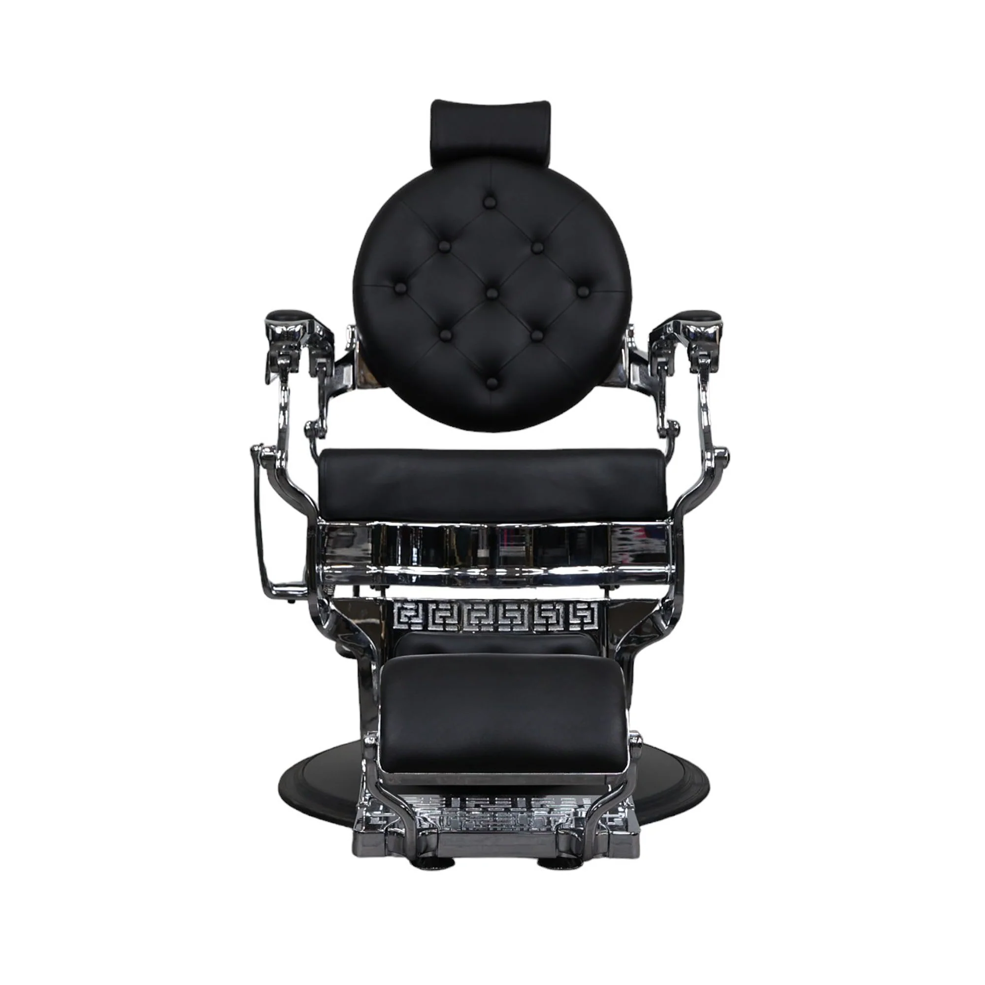 Barber Chair - Vintage Style Black & Chrome Accents - Image 4