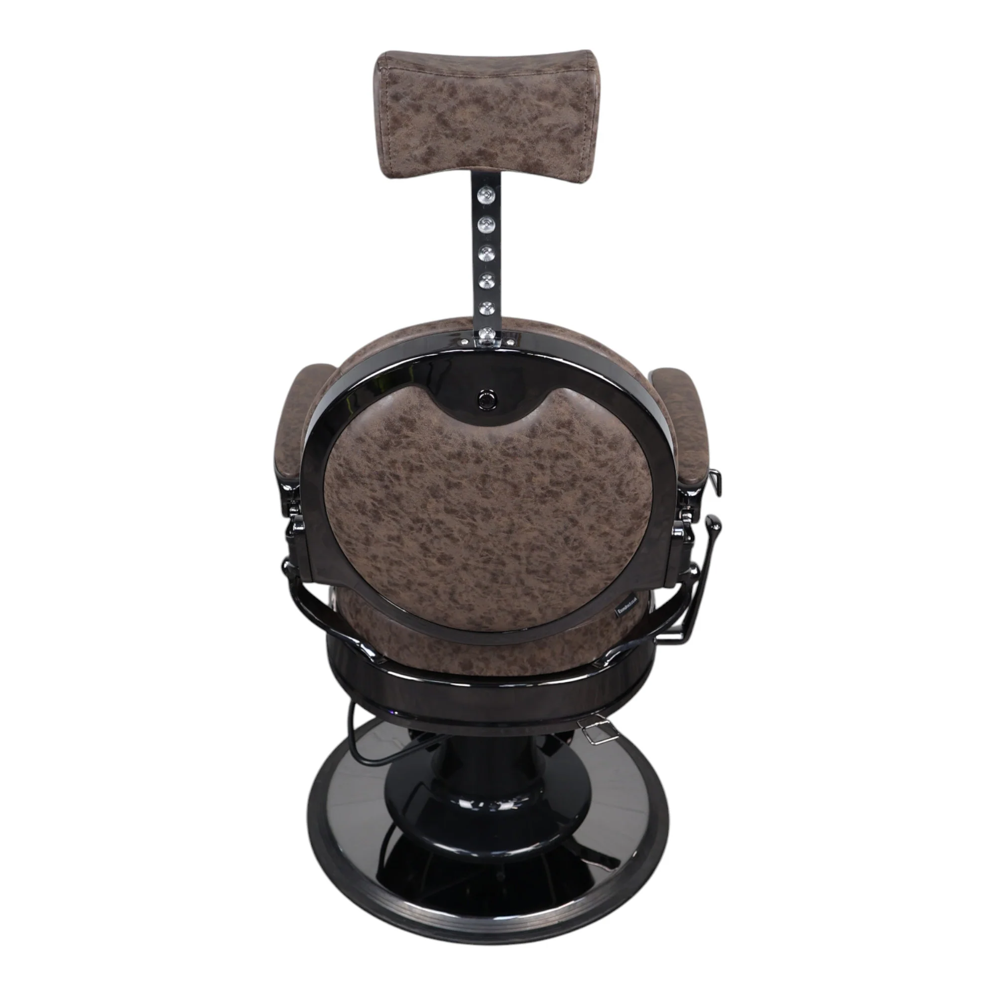Barber Chair - Vintage Style Brown & Shiny Black Accents - Image 10