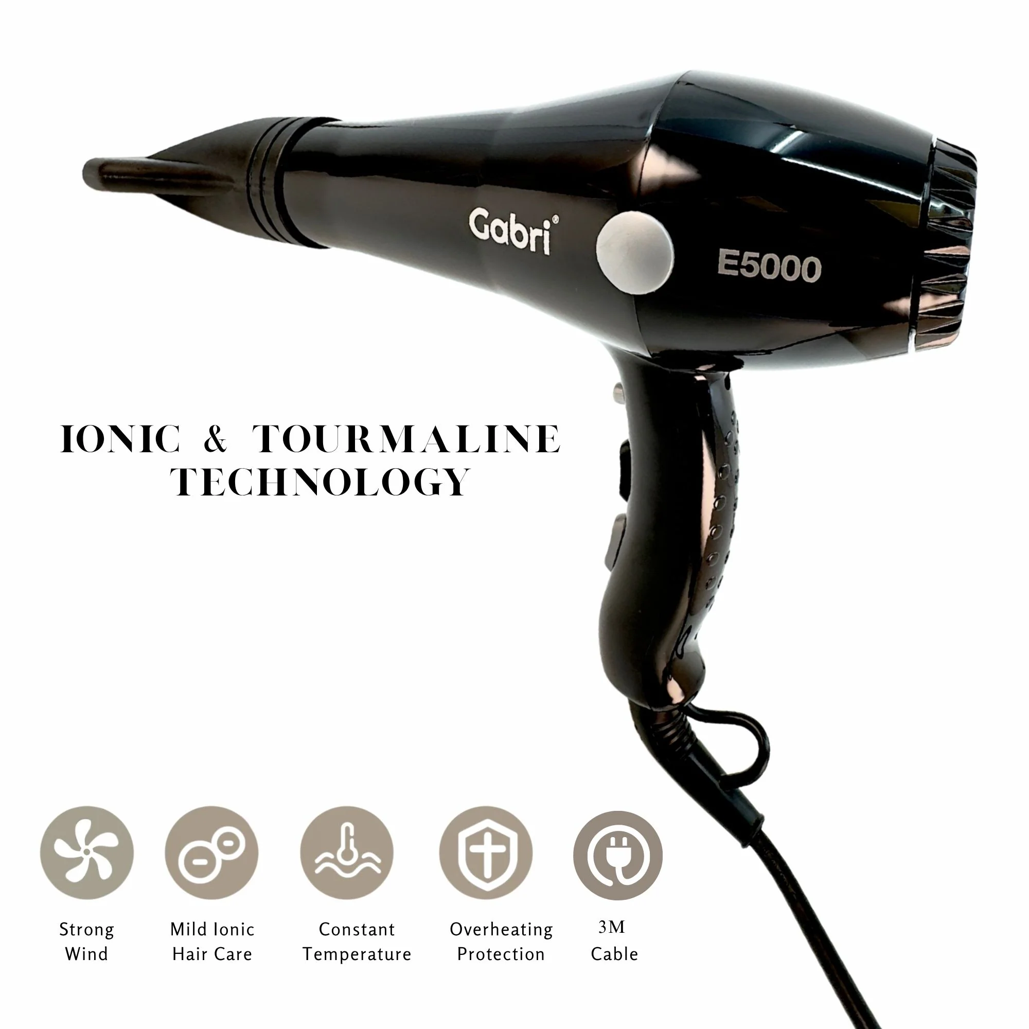 Gabri - Professional Hair Dryer Ionic E5000 2400W - Image 6