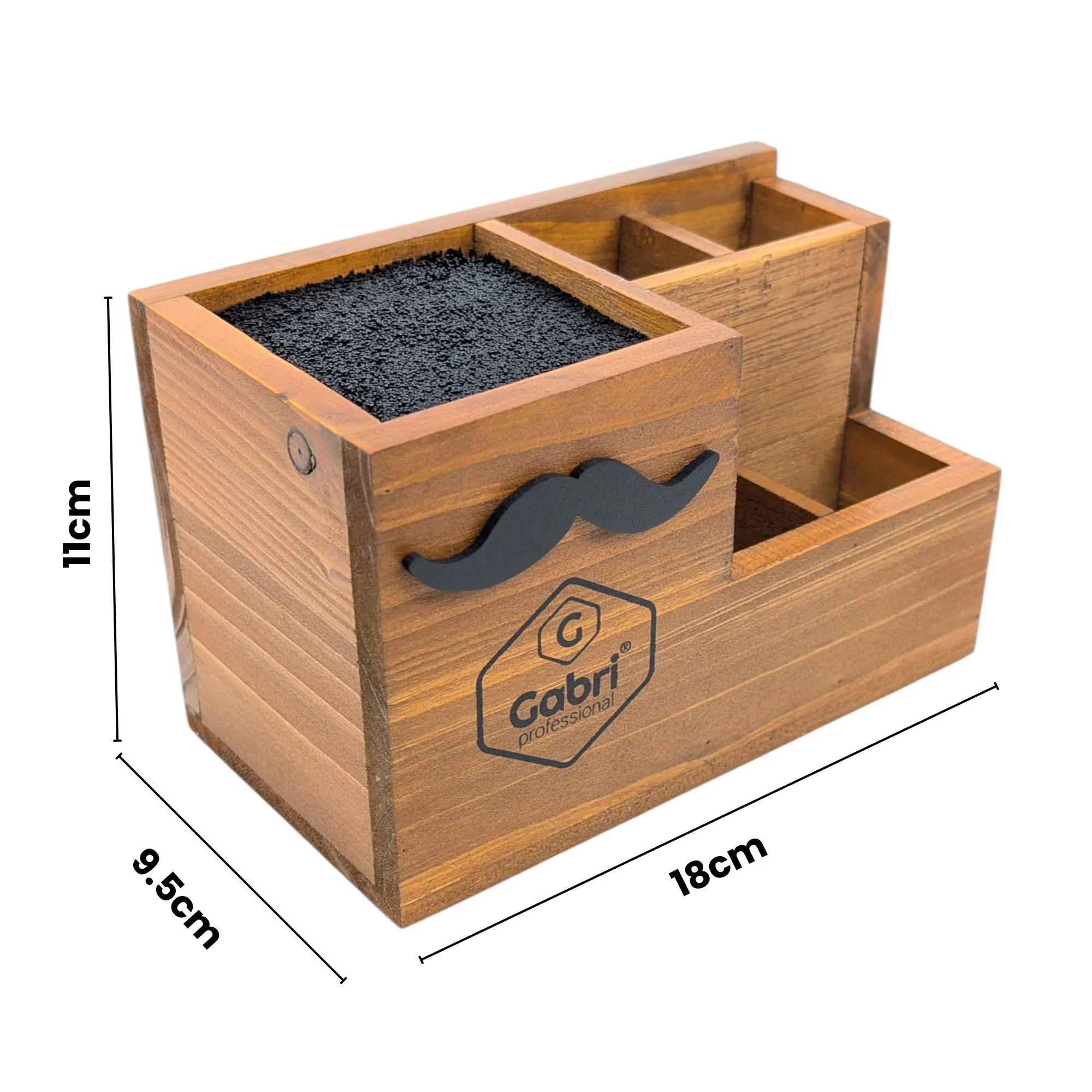 Gabri - Scissor & Brush Holder Wooden Stand - Image 3