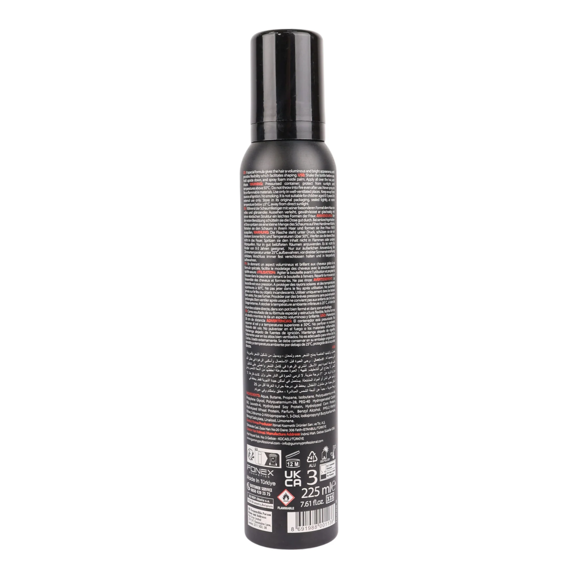 Gummy - Hair Mousse Keratin Ultra Hold 225ml - Image 8