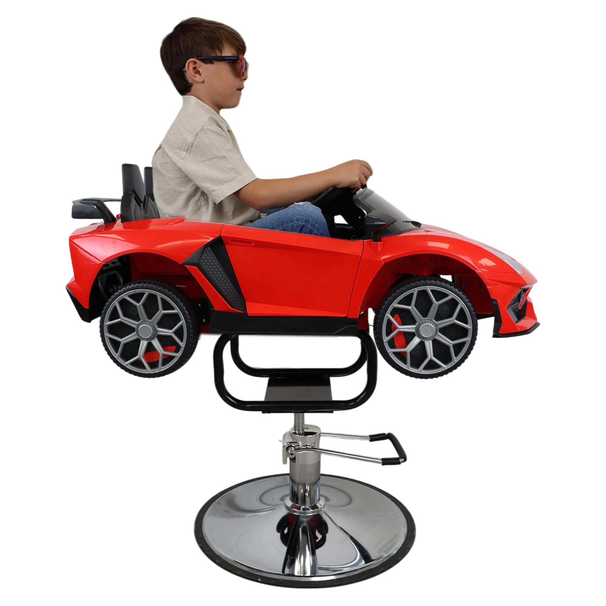 Kids Barber Chairs - Luxury Supercar Style Red - Image 3